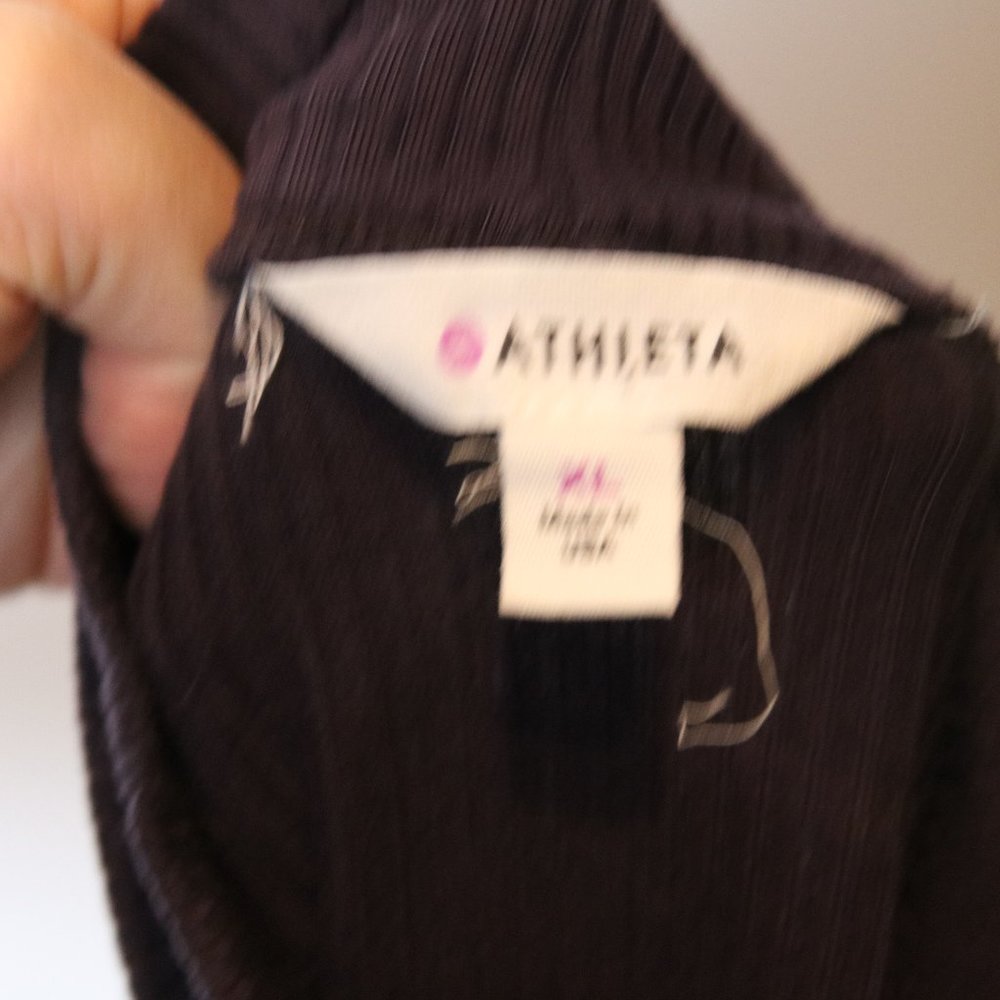 Athleta Womens XL Purple Plum Sleeveless Ribbed Mock Neck Top Tencel Stretch - Picture 4 of 6